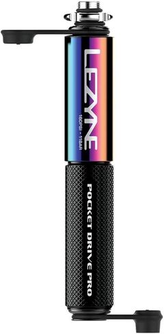 مضخة يد صغيرة للدراجة من LEZYNE Pocket Drive Pro، ضغط عالي 160 رطل لكل بوصة مربعة، بريستا وشرايدر مع أداة أساسية للصمام، حامل دعامة من خليط معدني، مقبض محكم، مضخة إطار دراجة سهلة الاستخدام in Kuwait