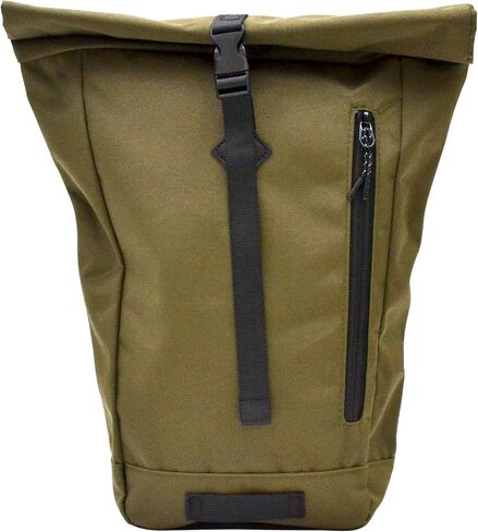 Black Rolltop Backpack - 15x10x3.5 In Adventure-Ready Roll Top Backpacks in Water-Resistant Polyester, 7.5 Liter Capacity Roll Up Backpack with Tablet Sleeve, Back Zipper, and External Pocket in Saudi Arabia