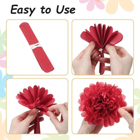 meccanixity 5pcs paper pom poms ، 6 بوصة الورق الزهور الأنسجة الورق الزهور الزهور الورقية المكسيكية لأعياد الميلاد حفل الزفاف الأرجواني in Saudi Arabia
