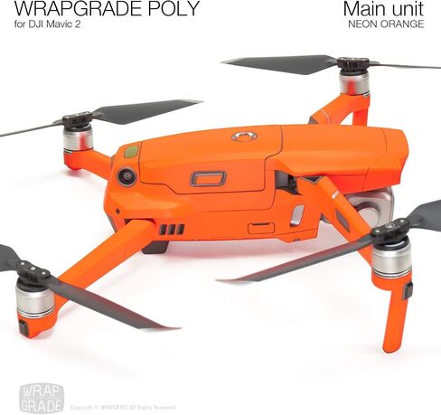 Wrapgrade Poly Skin for DJI Mavic 2 Main Unit (NEON Orange) in Saudi Arabia