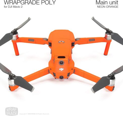 Wrapgrade Poly Skin for DJI Mavic 2 Main Unit (NEON Orange) in Saudi Arabia
