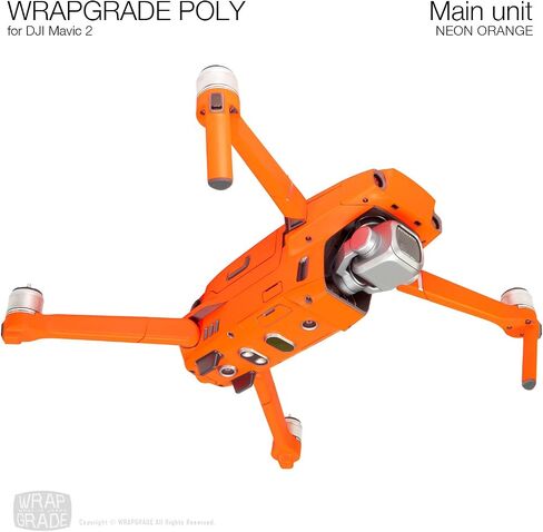 Wrapgrade Poly Skin for DJI Mavic 2 Main Unit (NEON Orange) in Saudi Arabia
