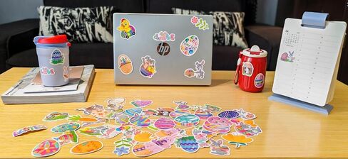 100Pcs Easter Stickers, Easter Egg Bunny Individual Stickers for Kids Teens Adults, Cute Aesthetic Vinyl Stickers for Cards Laptop Water Bottle Envelopes in Saudi Arabia