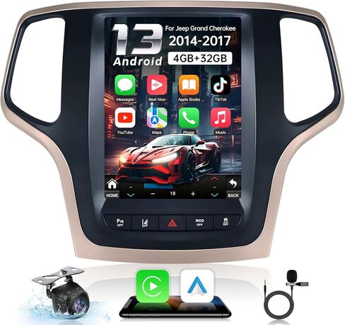 ستيريو راديو السيارة لسيارة جيب جراند شيروكي WK 2014 2015-2017 Wireless Carplay Android Auto: 10.4 بوصة 2+64G IPS شاشة لمس Android 12 1024x768 5G-WiFi GPS Mirror Link 1080P كاميرا احتياطية FM SWC in Kuwait