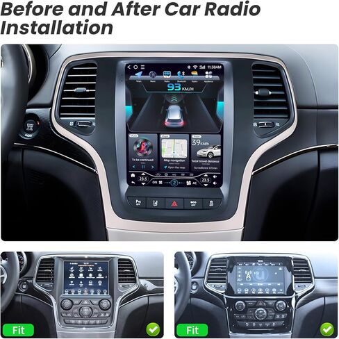 ستيريو راديو السيارة لسيارة جيب جراند شيروكي WK 2014 2015-2017 Wireless Carplay Android Auto: 10.4 بوصة 2+64G IPS شاشة لمس Android 12 1024x768 5G-WiFi GPS Mirror Link 1080P كاميرا احتياطية FM SWC in Kuwait
