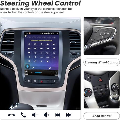 ستيريو راديو السيارة لسيارة جيب جراند شيروكي WK 2014 2015-2017 Wireless Carplay Android Auto: 10.4 بوصة 2+64G IPS شاشة لمس Android 12 1024x768 5G-WiFi GPS Mirror Link 1080P كاميرا احتياطية FM SWC in Kuwait