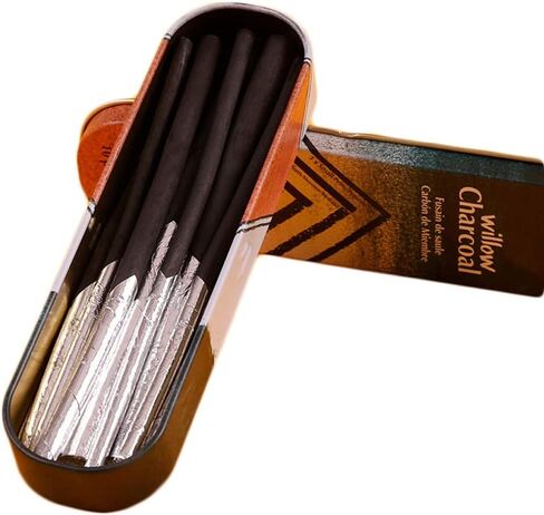 Artist Charcoal Stick Willow Vine Charcoal Pencil Soft Black Sketch Charcoal Art Supplier for Drawing, 4 Sizes, Pack of 10 in Saudi Arabia
