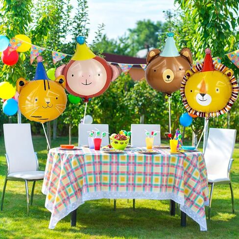 طقم بالون رأس الحيوانات ، الأسد بير القرد بالون ، زخارف حفلة عيد ميلاد ، مستلزمات استحمام الطفل (طقم الحيوانات (4 أجهزة كمبيوتر)) in Kuwait