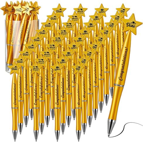 100 Pcs Graduation Ballpoint Pens Class of 2025 Gard Gifts Graduation Pens Bulk with 4 Style for Students Party Favors Supplies(Gold, Black) in Saudi Arabia
