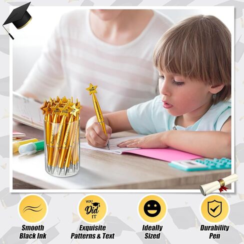 100 Pcs Graduation Ballpoint Pens Class of 2025 Gard Gifts Graduation Pens Bulk with 4 Style for Students Party Favors Supplies(Gold, Black) in Saudi Arabia