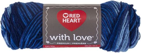 Red Heart Love Yarn-Deep Blues, Multicolor in Saudi Arabia