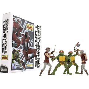 المواضيع المخلصين Teenage Mutant Ninja Turtles BST Axn Foot Soldiers و Michelangelo + Leonardo Comic Combo 4-Pack-Diamond PX 40th Senievary (Batmntmrg4pk02)