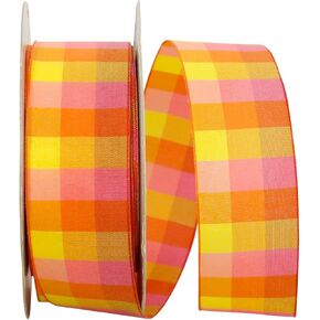 RELIANT RIBBON PLAID BRIGHT 2 VALUE SLIDED EDGE RIBBON