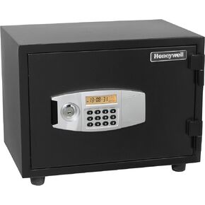 HONEYWELL - 2113 Steel Fireproof and Water Resistant Security Safe with Dual Digital Lock and Key Protection, 0.6-Cubic Feet, Black