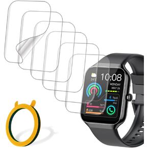 Screen Protector Compatible with 1.96" P99 Jugeman Smart Watch, Soft TPU, 6-pack, Full Coverage, Bubble Self-healing