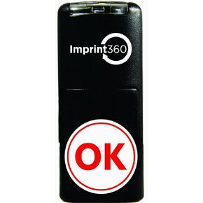AS-IMP2003 طابع مستدير موافق في الدائرة ، الحبر الأحمر ، دائمة ، ختم ذاتي الوزن الخفيف ، 5/8 "منطقة الانطباع