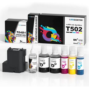 502 زجاجة إعادة ملء الحبر + طقم تنظيف PrinThead + T04D.
