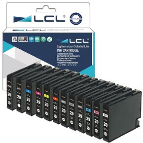 LCL Compatible Ink Cartridge Replacement for Canon PGI-29 Pigment Pro-1 (12-Pack PBK MBK C M Y R GY LGY DGY PC PM CO)