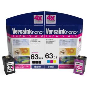 Versaink-Nano HP 63 MS خرطوشة الحبر الأسود Micro