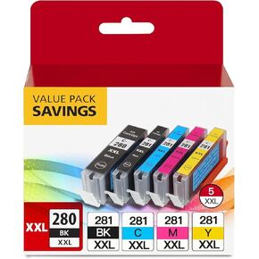 استبدال خرطوشة الحبر لـ Canon PGI-280XXL CLI-281XXL 280 281 ، متوافق مع TR8520 ، TR7520 ، TR8620 ، TS9120 ، TS6320 ، TS6220 ، TS6120 ، TS702 ، TS8120 ، TS8220 ، TS8320