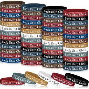 50 Pcs LDS Mormon Silicone Bracelet 2025 LDS Youth Theme Bracelet Bishop Christian Faith Baptism Gifts for Men Women Teens