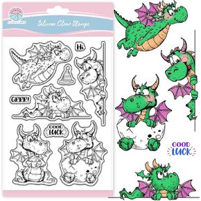 Globleland Cartoon Dragons Clear Clear For Card Making Cartoon Animals Silicone Clear Stamp Freeing
