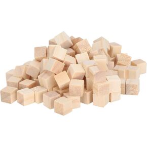 مكعبات Zerodis Wooden ، 100 قطعة من الكتل الخشبية غير المكتملة لأجهزة Math Puzzle صنع الحرف والمشاريع ، 10 مم