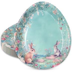 ZVK 80 Easter Party Paper Plates 9in Dinner Plates Set Disposable Party Supplies