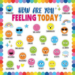 Feeling Bulletin Board Set Mental Health Classroom Decor How are You Feeling Today Posters Emotion Cutouts Feeling Chart for Kid Teacher School Counselor Office Therapy Calm Down Corner Wall Supplies