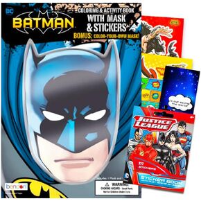 DC Studios Justice League Batman Coloring Book Bundle with Batman Stickers & Specialty Separately Licensed GWW Reward Sticker