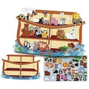 مشهد ملصق Ark's Ark الخاص بـ Fun Express Noah - 12 ورقة ملصقات - تتضمن ورقة الملصقات 64 ملصقًا - مدرسة الأحد و VBS الحرف والأنشطة - VBS VBS Bible School Uss/Decor
