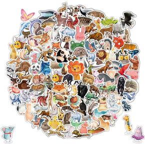 160pcs Animal Stickers for Kids Teens: Vinly Water Bottle Decals, Waterproof Summer Zoo Stickers, School Rewards
