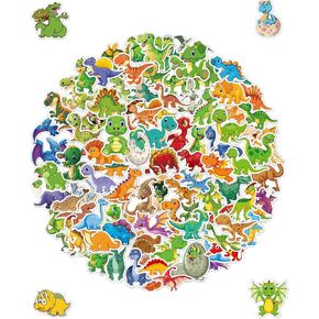 Dinosaur Stickers for Kids - 102PCS Waterproof Vinyl Decals for Water Bottles, Laptop | Cute Funny Dino Theme for Stationery, Luggage, Teaching Rewards