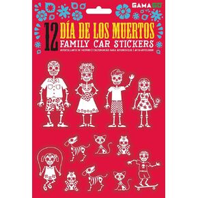 ملصقات سيارات Gamago Dia de Los Muertos ، مقاس واحد
