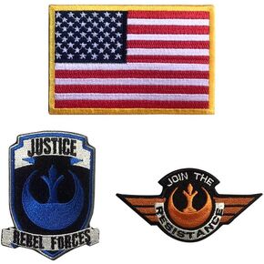 Bayyon US Flag Rebel Forces Embroidered Patch Iron on Logo Vest Jacket Cap Hoodie Backpack Patch Iron On/sew on Patch