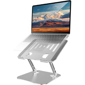 MacBook Stand for Desk Laptop Stand Foldable Notebook Holder 10-17 Inch MacBook PC Computer Stand Laptop Riser Stand Adjustable Height Laptop Stands for Desk - Silver