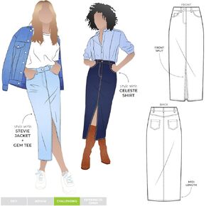 Style Arc Sewing Pattern - Tommie Jeans Skirt (Sizes 04-16)
