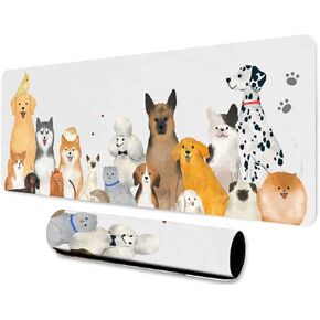 Puppy Dog Large Mouse Pad 31.5x11.8x0.12 Inches Family Pet Animal Dog Cat Gaming Mouse Pad for Home Office Gaming Work BDLSMN102