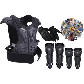 Kids Dirt Bike Gear，Kids Motorcycle Gear，Youth Chest Protector with Elbow Knee Shin Pad and Gloves, Motocross Protective Gear, Dirtbike Full Body Protection Suit