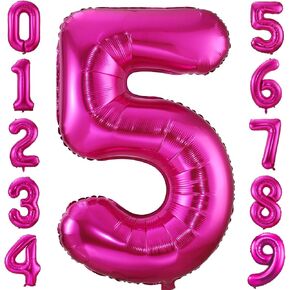 3 رقم بالون Hot Pink 3 بالون عيد ميلاد 40 بوصة رقائق Mylar كبيرة 3 أرقام بالون لمهرجان احتفالات حفلة عيد الميلاد