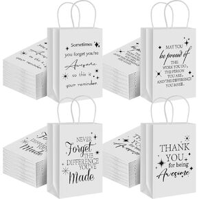 Joottuan 40 Pcs Employee Appreciation Gifts Bags Thank You Paper Bags Blue Inspirational Gift Bags with Handle for Team Staff Coworkers Colleague Teacher