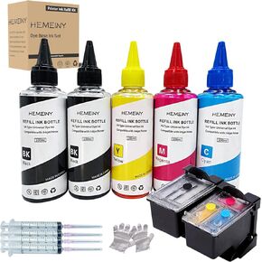 65XL Ciss Ink Cartridges and Ink Refill Bottles Compatible with HP Deskjet 3700 3758 3720 3730 3732 2600 2625 2628 2635 2655 2680 3772 Envy 5000 5055 5058 5012 5030 5032 5034 5070 Printer