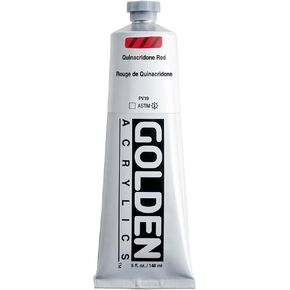الأكريليكات الثقيلة من قبل Golden ، Quinacridone Red ، 5 Fl. أوز. أنبوب ، طلاء أكريليك احترافي ، شفاف