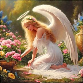 SJUTOUCI Angel Women Diamond Art Painting Kits for Adults, Diamond Art Kits for Beginners, 5D DIY Full Drill Gem Craft Art for Home Decor Gift 12x12 inch