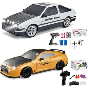 RC Car 1:16 و 1:24 Scale High Speed ​​Drift Car مع مصابيح LED ، 4WD ، 28 كم/ساعة ، بطاريات قابلة للشحن ، أطفال للجنسين والمراهقين هدية