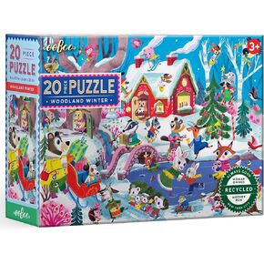 EEBOO Woodland Winter - 20 قطعة لغز - 15 × 11 Jigsaw ، قطع لامعة ، لغز ما قبل المدرسة ، الأعمار 3+