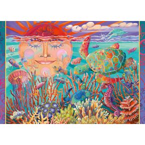 Ravensburger Sun and Sea 500 قطعة كبيرة التنسيق اللغز للبالغين - 12001003 - من السهل رؤيتها وسهلة الاحتفاظ بقطع كبيرة تتناسب معًا بشكل مثالي