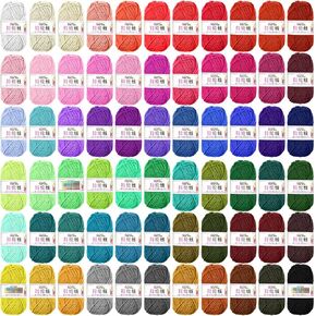 Acrylic Yarn for Knitting and Crocheting 66 Rolls 2904 Yards Assorted Colors Yarn Bundle Skeins Multi Colored Soft for Knitting Handcraft and Crochet Project Adults Beginner