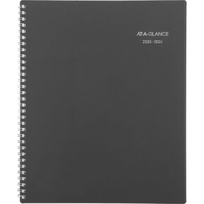 AT-A-Glance Planner 2025-2026 أكاديمي ، شهريًا ، 8-1/2 "× 11" ، علامات تبويب شهرية كبيرة ، غطاء مرن ، Dayminder ، الفحم (AYC47045)