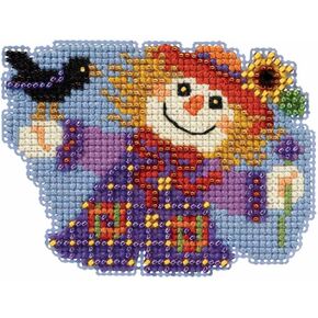 Sally Scarecrow Beaded Counted Cross Stitch Ornament Kit Mill Hill 2017 Autumn Harvest MH181723